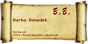 Barba Benedek névjegykártya